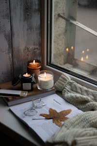 Light seasonal candles.
Bring in scents like cinnamon, pumpkin, or clove—anything that evokes warmth and comfort. Lighting these candles can symbolize lighting the way to new possibilities.